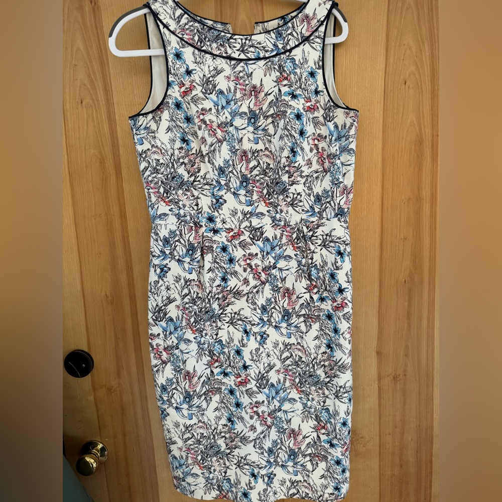 Ann Taylor Women's Size 6 Tall Floral Sleeveless Lined Dress Zipper Back